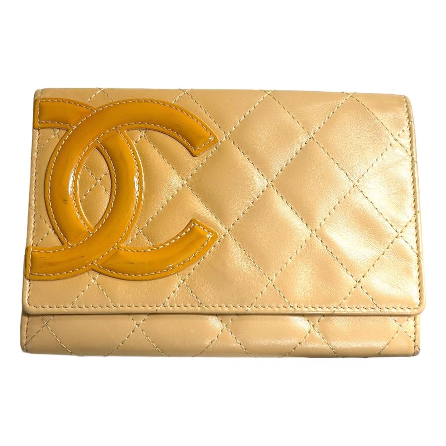 CAMBON CHANEL シャネル A26722 カンボン二つ折り財布 イエロー CAMBON CHANEL シャネル A26722 カンボン二つ折り財布 イエロー