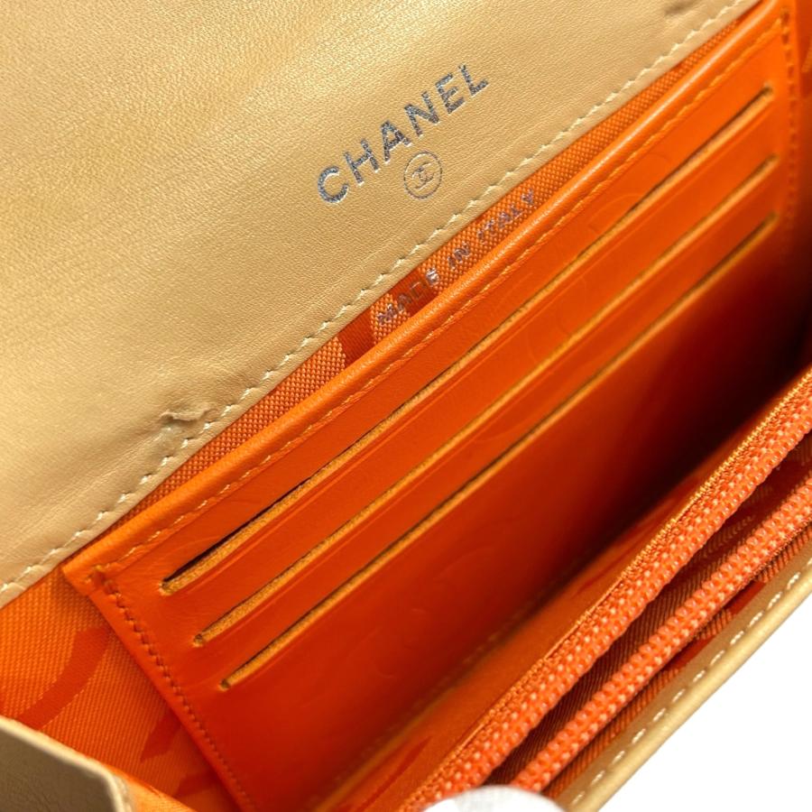 CAMBON CHANEL シャネル A26722 カンボン二つ折り財布 イエロー CAMBON CHANEL シャネル A26722 カンボン二つ折り財布 イエロー