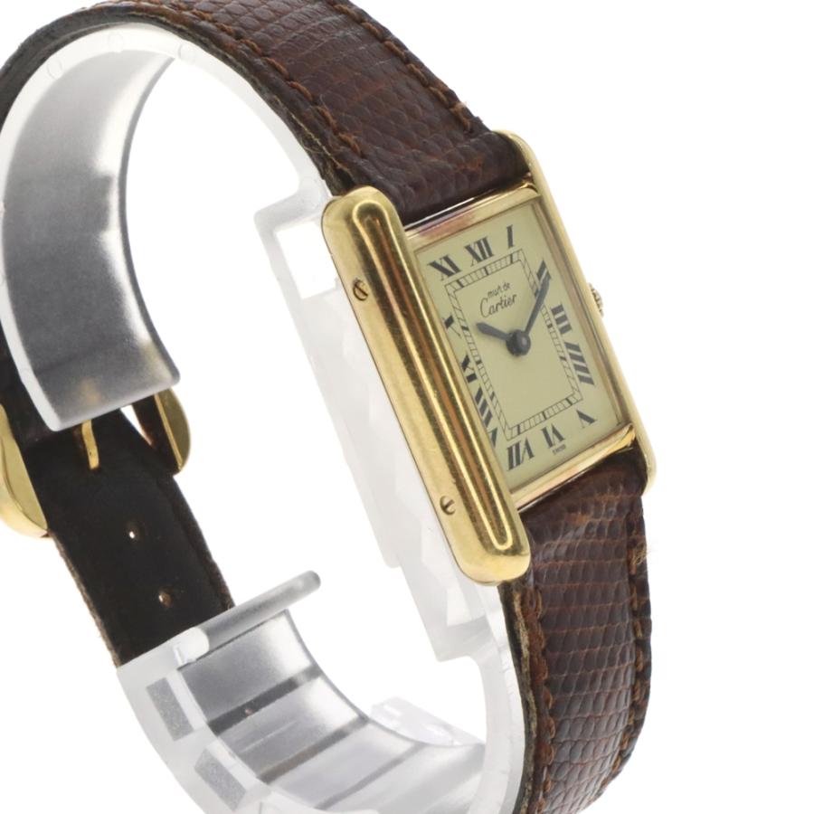 【中古】｜Cartier カルティエ 5057001 マストタンク SM ヴェルメイユ ゴールド 手巻き メンズ レディース 腕時計｜kanteikyoku-store｜03