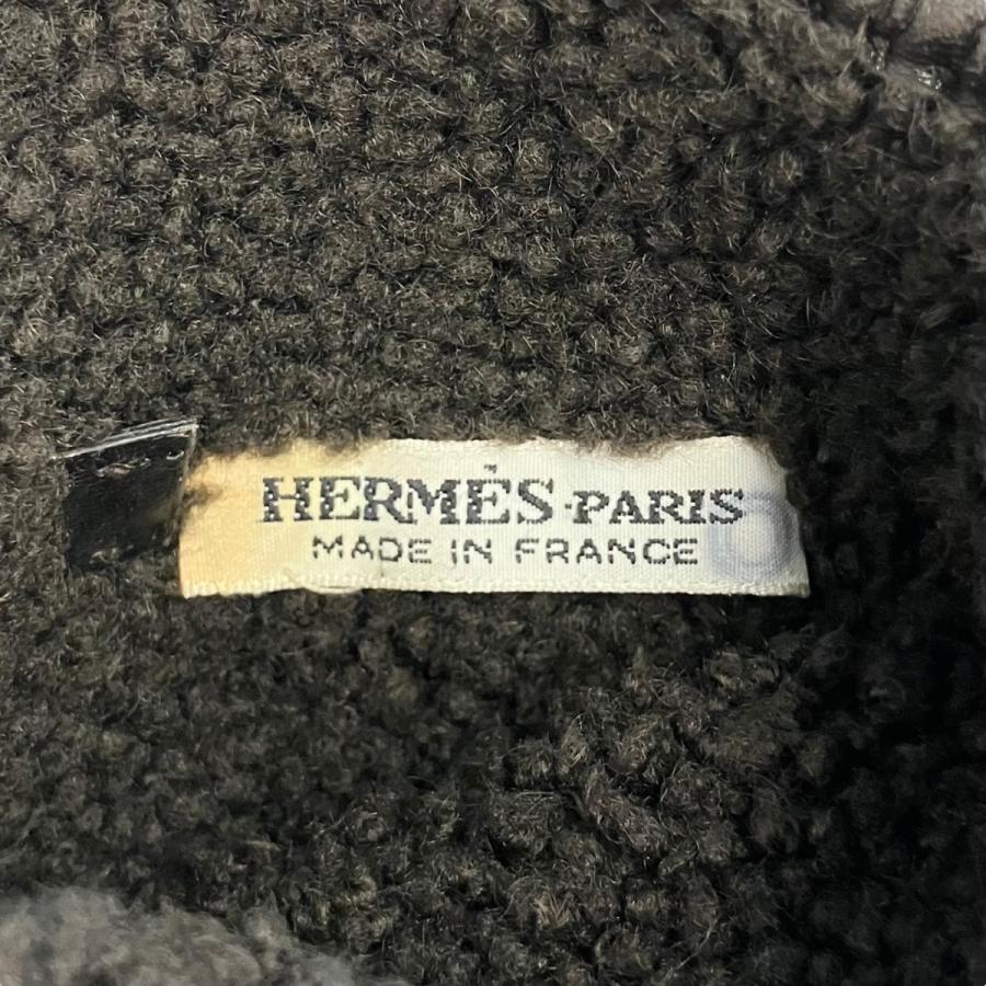 HERMES（エルメス） Hロゴ スウェードレザーグローブ ブラウン 茶色