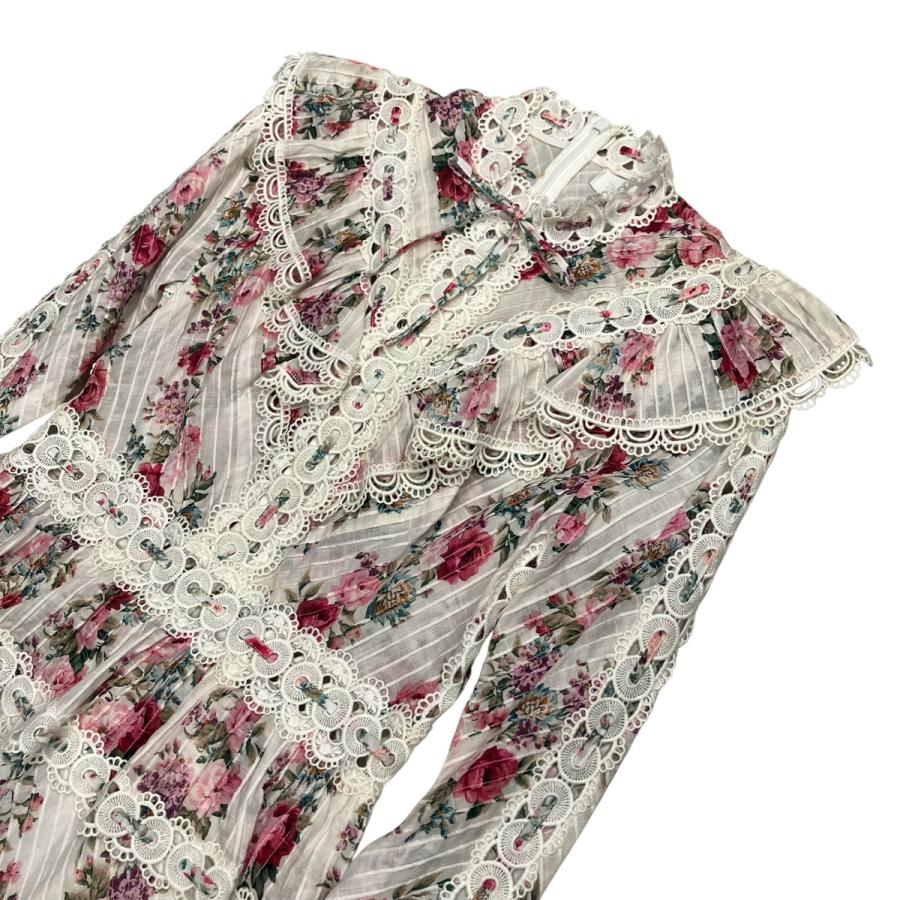 ZIMMERMANN ジマーマン ワンピース ミディ丈ドレス 花柄 ホワイト