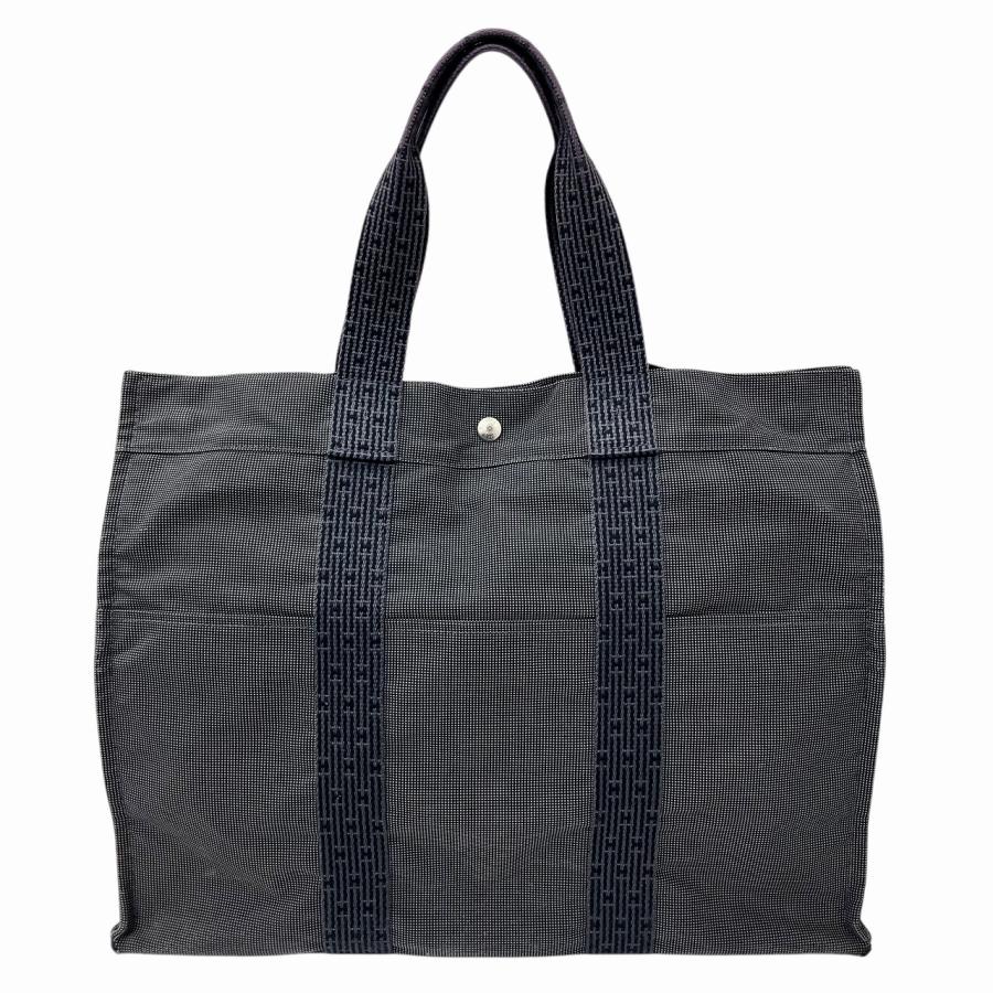【中古】｜HERMES エルメス エールラインGM グレー トートバッグ ハンドバッグ キャンバス ビジネスバッグ | エールライン