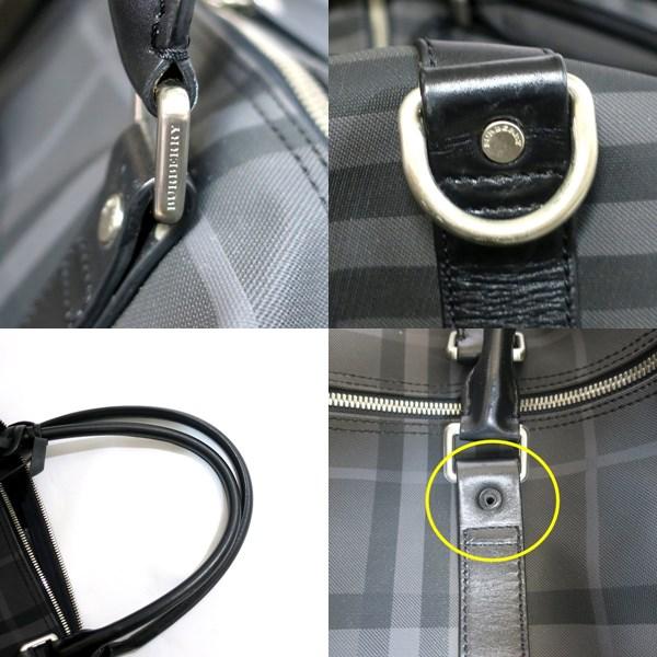 BURBERRY バーバリー チェック柄 2WAY ボストンバッグ グレー BURBERRY バーバリー チェック柄 2WAY ボストンバッグ グレー