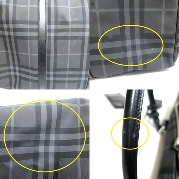 BURBERRY バーバリー チェック柄 2WAY ボストンバッグ グレー BURBERRY バーバリー チェック柄 2WAY ボストンバッグ グレー
