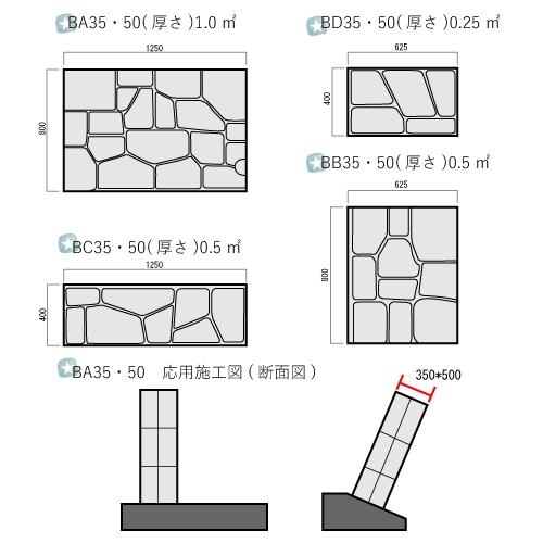オシャレなブロック☆石積み模様入り。洋風、和風の外構エクステリアに