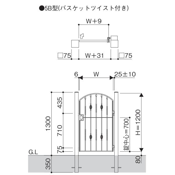 門扉 片開き おしゃれ YKK トラディシオン 5B型 門扉フェンス 門扉 片開き おしゃれ YKK トラディシオン 5B型 門扉フェンス