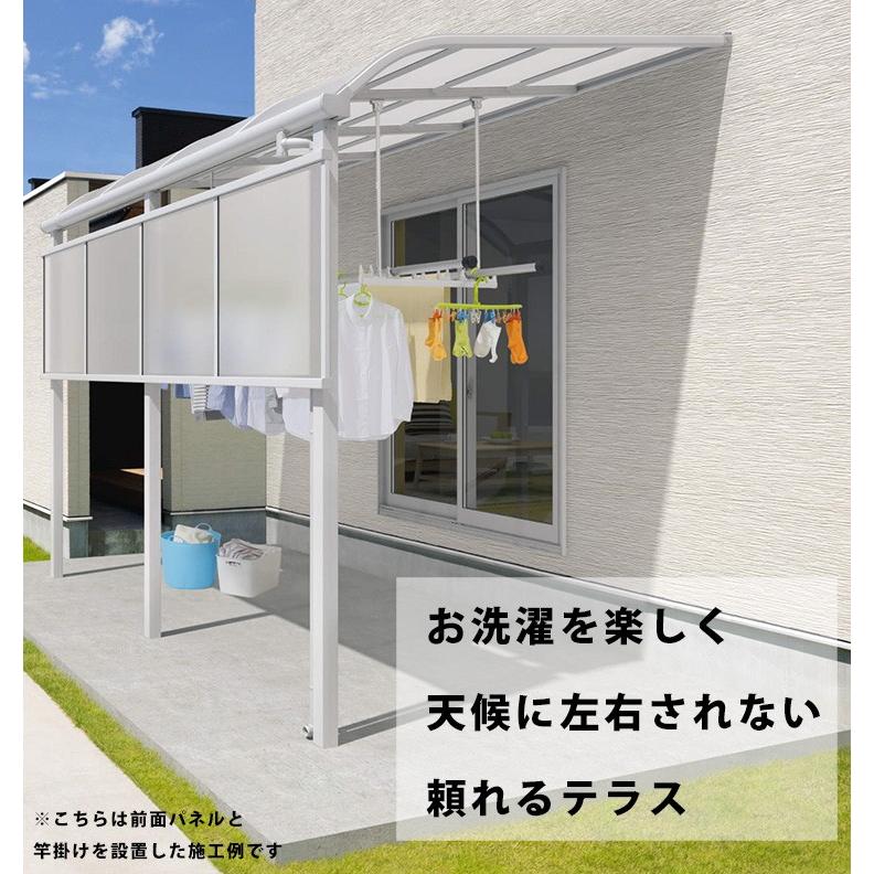 テラス屋根　ベランダ　屋根　テラス　三協アルミ　雨よけ　2.0間×4尺　アール型　R型　ポリカ　2間×4尺　TR1NA　後付け　1階用　標準納まり　レボリューA　diy