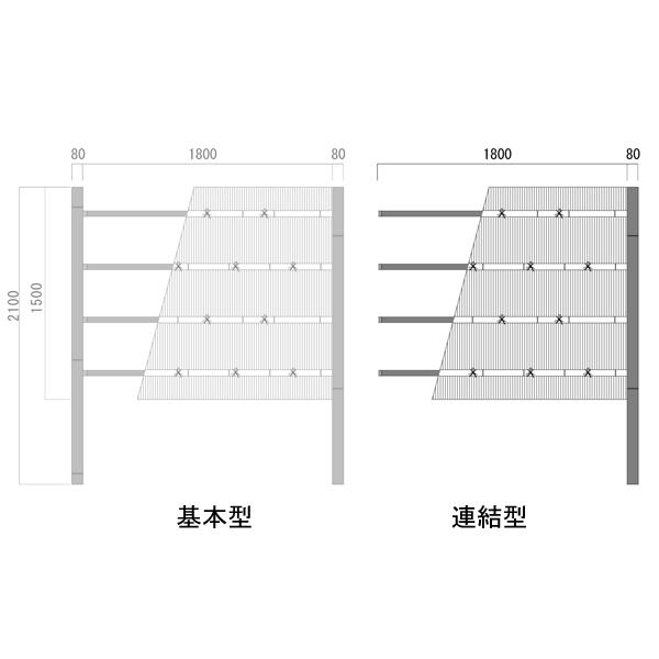 人工竹垣 大津垣 O型 連結 高さ 150cm 連結セット｜kantoh-house｜02