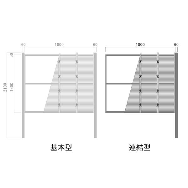 竹垣 フェンス diy 樹脂 垣根 人工 目隠し 柵 和風 仕切り みす垣 御簾垣 E型 高さ 150cm 連結セット H1500｜kantoh-house｜02