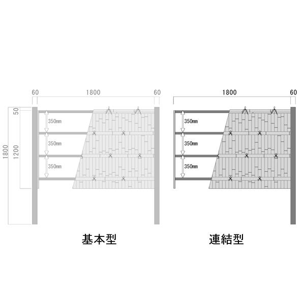 竹垣 diy 人工 仕切り 柵 樹脂 フェンス 組立式 垣根 建仁寺 A型 片面 パネル 高さ 120cm 連結セット｜kantoh-house｜02