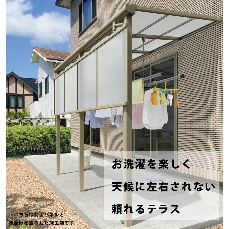 テラス屋根 ベランダ 屋根 雨よけ 三協アルミ 1階用 3.0間×4尺 標準納まり フラット型 ポリカ レボリューA TF1NA 3間×4尺 テラス 後付け diy F型｜kantoh-house｜02