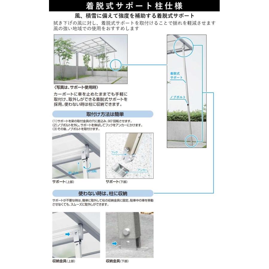 YKK AP カーポート サポート柱 補助柱 着脱式 着脱 1本入 ハイ YKK AP カーポート サポート柱 補助柱 着脱式 着脱 1本入 ハイ