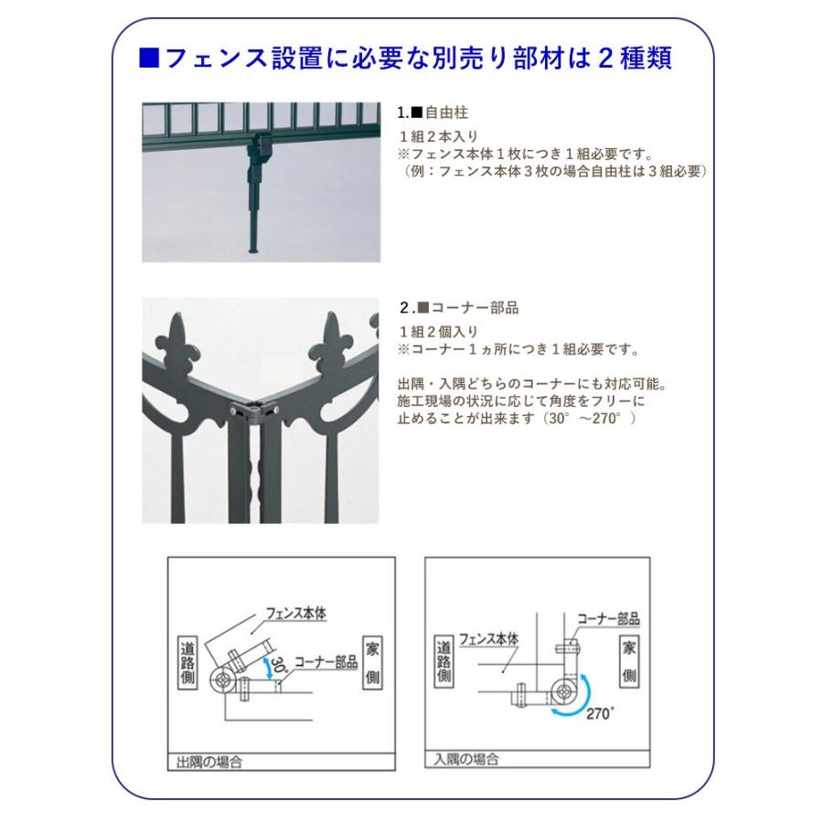ガーデニング　アルミ鋳物2個セット ガーデンフェンス フェンス ガーデン アイアンフェンス風