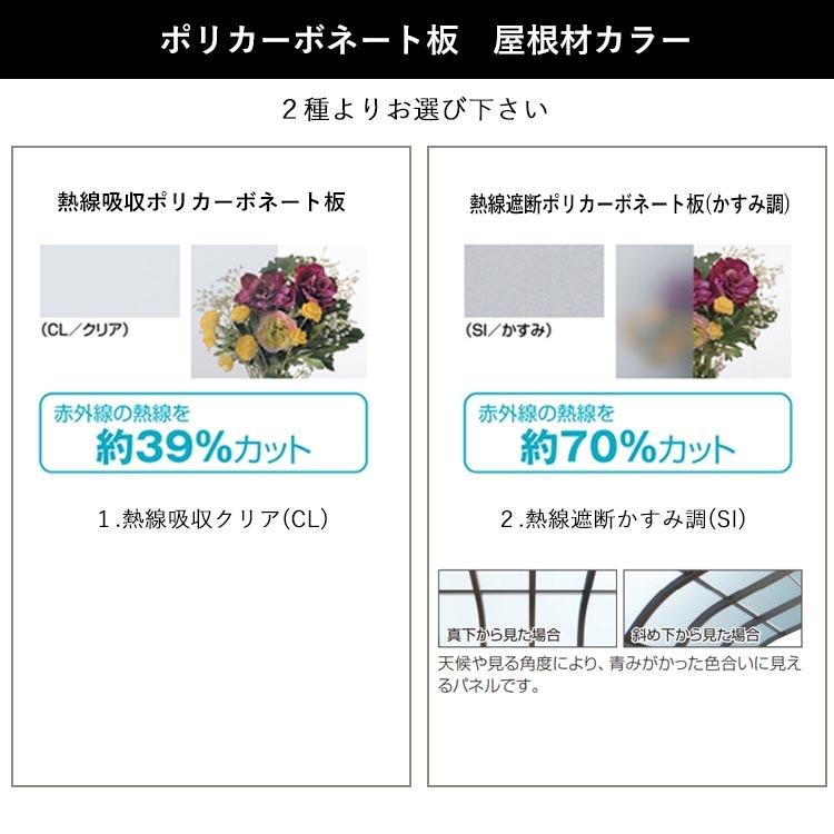 テラス屋根 DIY テラス 屋根 ベランダ バルコニー 雨よけ 後付け 三協アルミ 1階用 1.5間×10尺 標準桁 アール型 熱線遮断/熱吸ポリカ レボリューA TR1NA 壁付けの画像