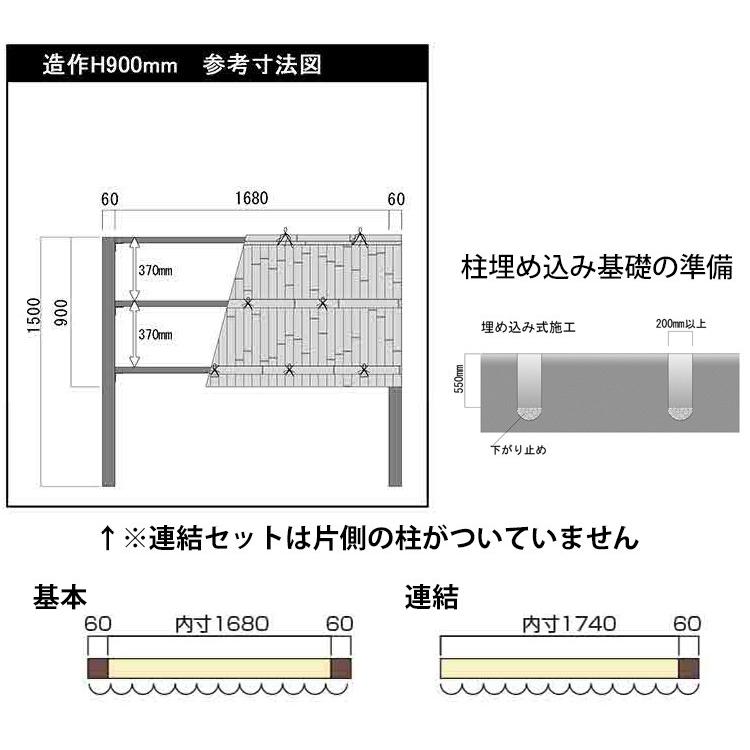 人工竹垣 建仁寺 B型 両面 パネル 高さ 90cm 基本セット｜kantoh-house｜02