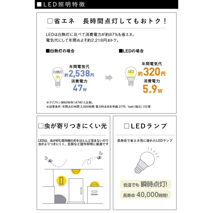 玄関照明 外灯 屋外 照明 センサー 人感センサー メーカー保証有 ポーチライト 玄関 照明 おしゃれ led 壁掛け ブラケット レトロ LED一体型｜kantoh-house｜08