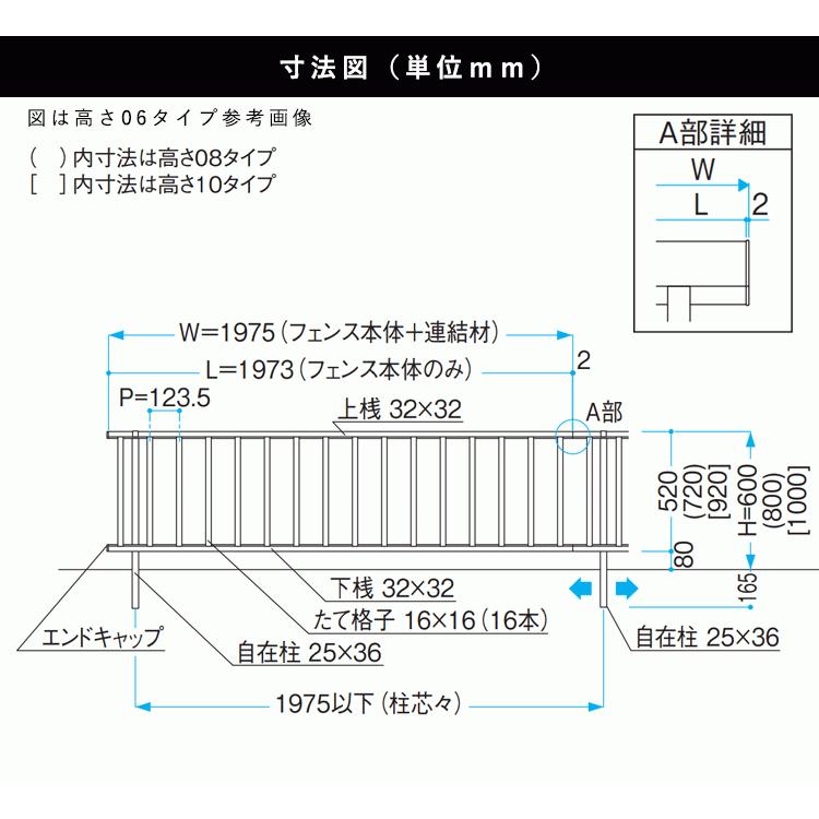 フェンス 支柱 アルミ フェンス オプション アルミ支柱 自由柱 三協アルミ フリー支柱 マイエリア2用 自由柱 高さ 60cm T60 外構 境界 縦格子｜kantoh-house｜03