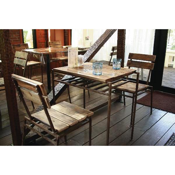 アルミテーブル、チェア、セット　レトロ　ヴィンテージ アルミテーブルチェアセット アンティークBLK: 収納庫 物置