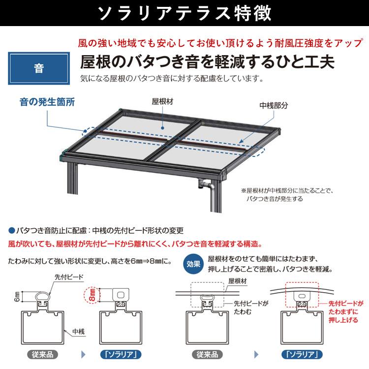 テラス屋根 DIY ベランダ 雨よけ YKK 1間×7尺 フラット 標準桁 ポリカ屋根 1階用 600N ソラリア｜kantoh-house｜09