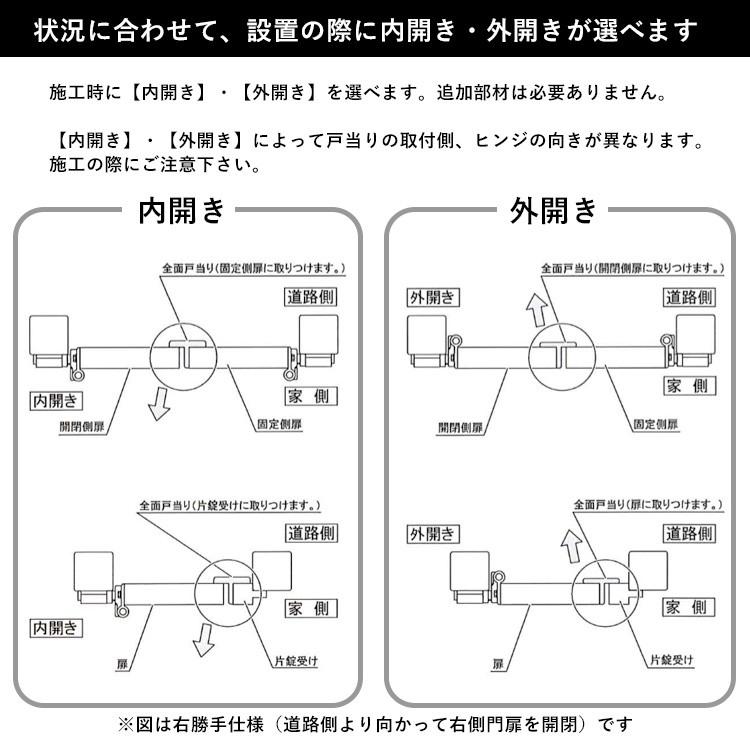 門扉 diy 片開き アルミ門扉 目隠し 門扉フェンス 門柱タイプ 扉幅60cm 高さ100cm 0610 06-10｜kantoh-house｜07