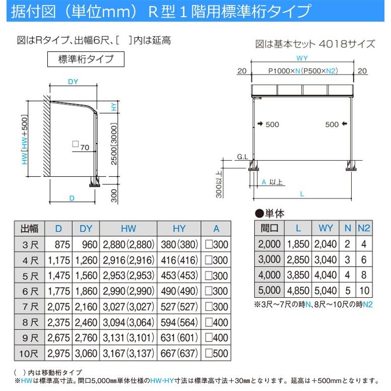 テラス屋根 DIY テラス 屋根 ベランダ 雨よけ 後付け 2m×3尺 アール 標準桁 ポリカ屋根 1階用 シンプルテラス｜kantoh-house｜04