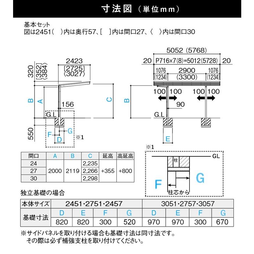 カーポート 1台用 Diy アルミ 四国化成 F型 フラット型 間口2m42cm 奥行き5m 24 51 標準柱 ポリカ屋根グレースモーク Rc1 P001 エクステリア関東 外構 門扉通販 通販 Yahoo ショッピング