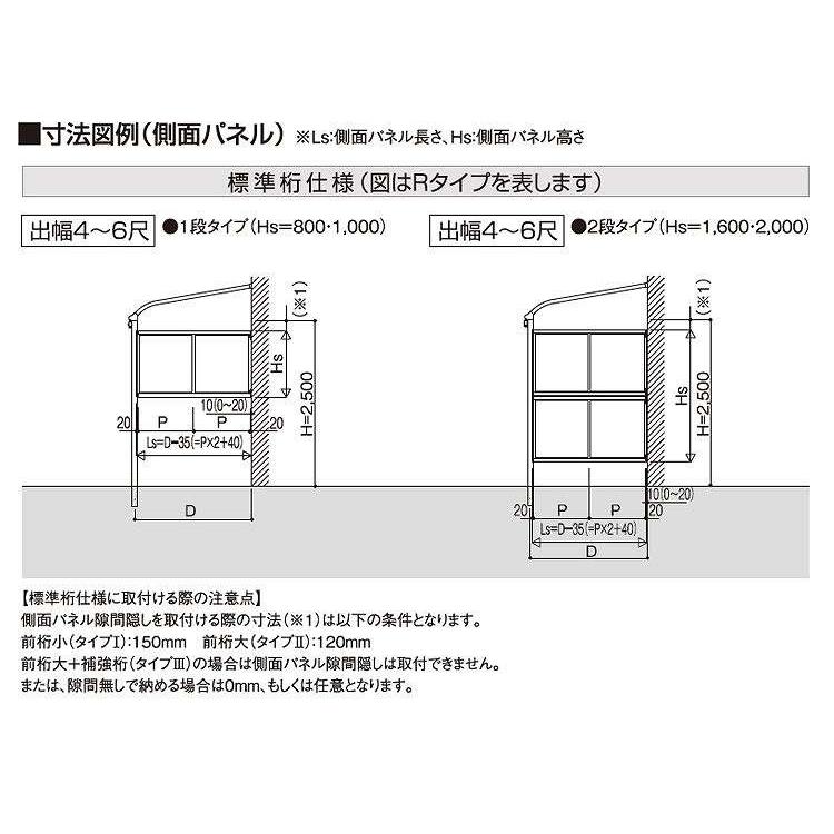 テラスの屋根 DIY ベランダ バルコニー 雨よけ テラス屋根 2間×3尺 フラット型 標準桁 ポリカ屋根 1階用 オリジナルテラス 2.0間 3尺 - 3