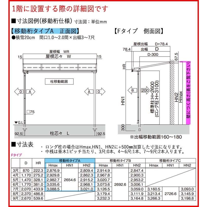 テラス 屋根 DIY ベランダ バルコニー 後付け テラス屋根 1.5間×7尺 フラット型 移動桁 ポリカ 1階用 2階用 オリジナルテラス 1.5間 7尺｜kantoh-house｜08