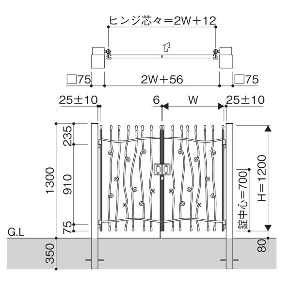 YKK AP 門扉 両開き おしゃれ トラディシオン 0712 9型 門扉 YKK AP 門扉 両開き おしゃれ トラディシオン 0712 9型 門扉