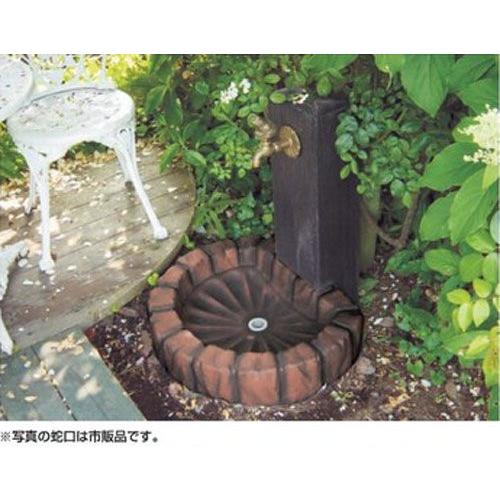 立水栓 ガーデンパン 水栓 パン 受け皿 おしゃれ 水栓柱用 タイル風