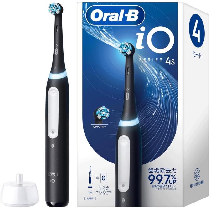 Oral-B iO 4s 電動歯ブラシ・専用ブラシヘッド4本　【新品・未使用】 iO（オーラルB） ブラウン 電動歯ブラシ オーラルB iO4S iOG41B60BK