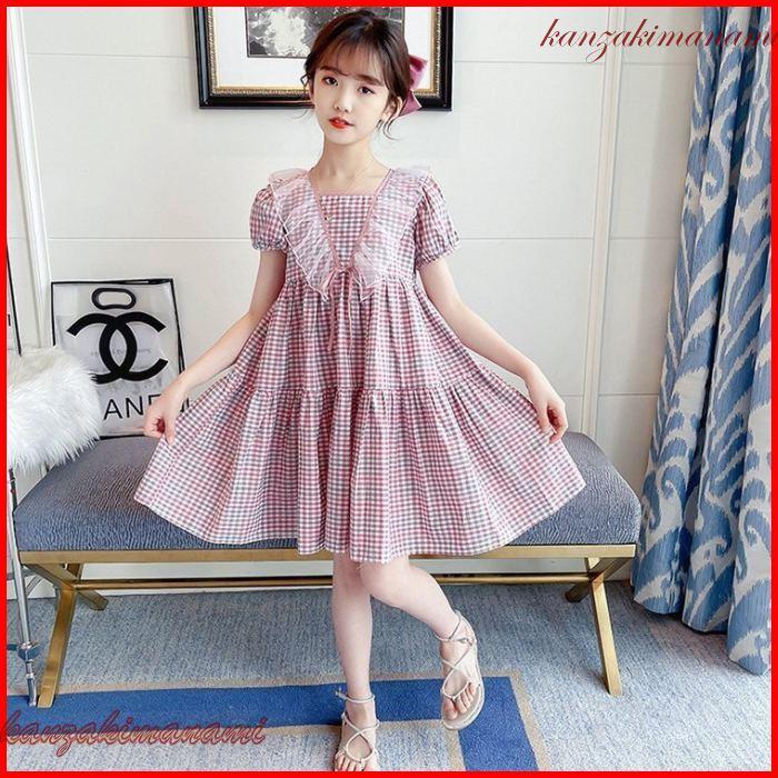 沸騰ブラドン チェック柄 キッズワンピース 春秋 女の子 子供服 長袖 キッズ ワンピース 折り襟 150cm 新品 小学生 カジュアル 可愛い おしゃれ ジュニア 結婚式 子供ドレス ワンピース チュニック サイズ 110cm Www We Job Com