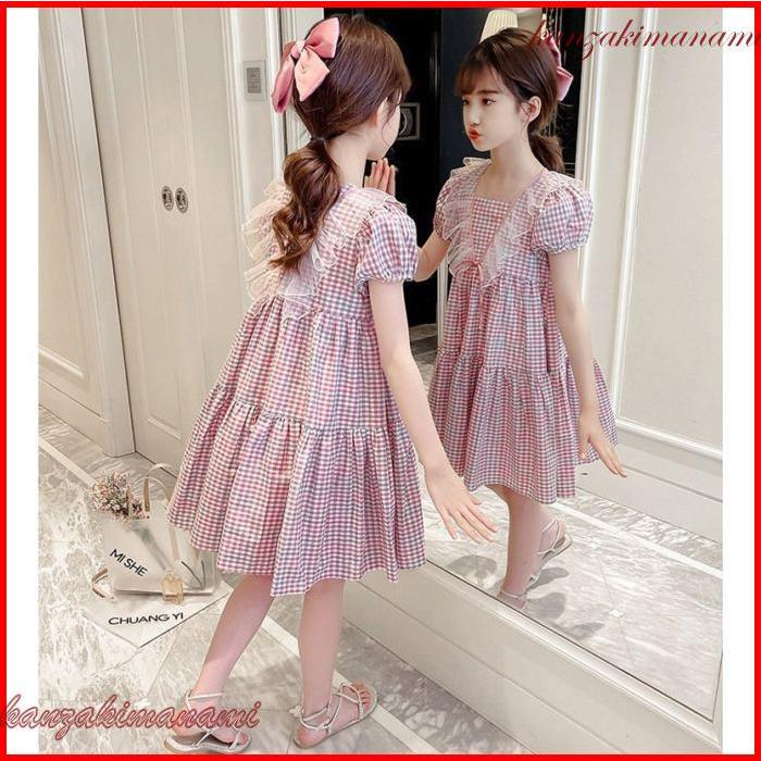 沸騰ブラドン チェック柄 キッズワンピース 春秋 女の子 子供服 長袖 キッズ ワンピース 折り襟 150cm 新品 小学生 カジュアル 可愛い おしゃれ ジュニア 結婚式 子供ドレス ワンピース チュニック サイズ 110cm Www We Job Com