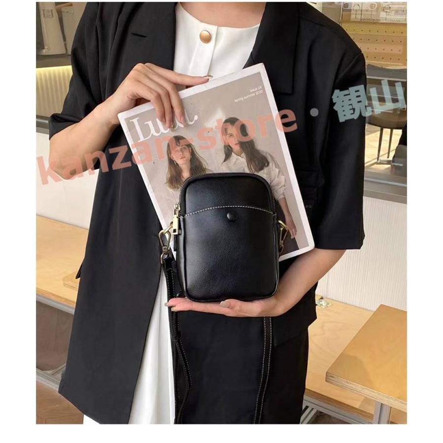 ショルダーバッグ スマホショルダー スマホポシェット 皮 牛革 本牛革