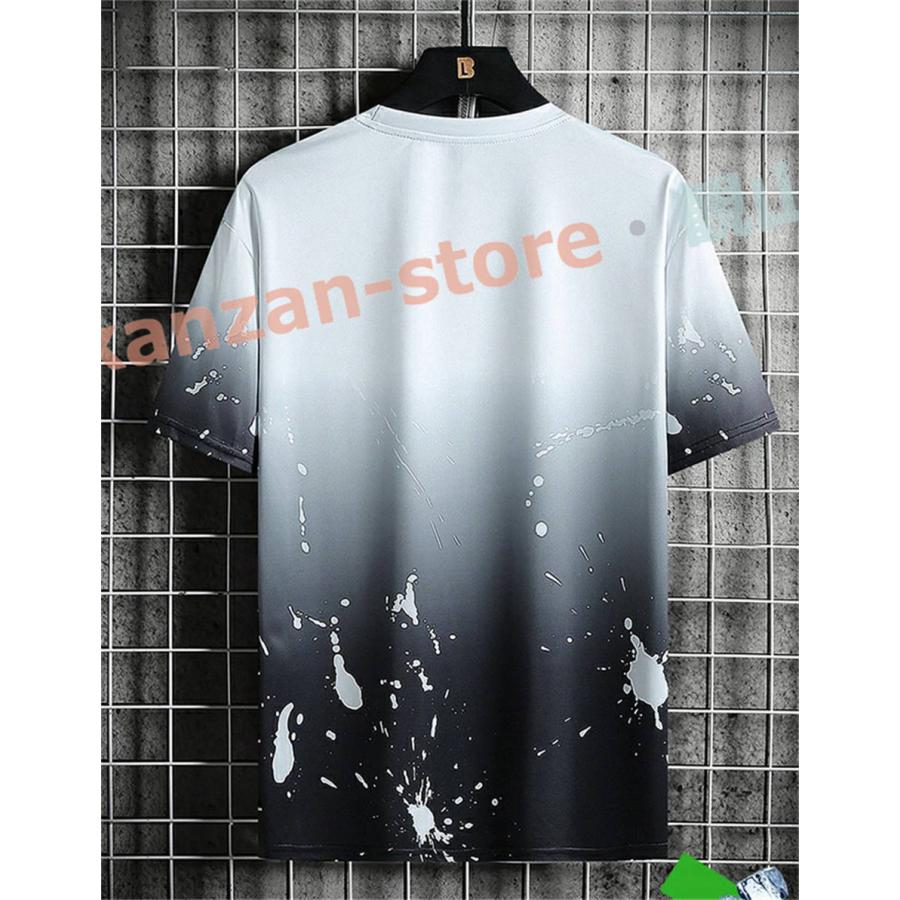 Tシャツ グラデーションtシャツ メンズ 半袖Tシャツ 夏服 涼しい