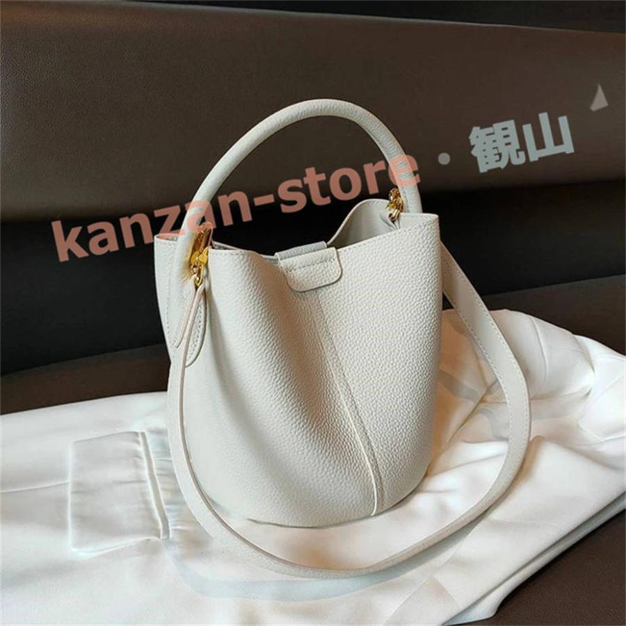 価格見直し‼️ 美品　キューブバッグ　バケツバッグ　本革　ホワイト系 バッグインバッグ付 本革 キューブバッグ キューブ型バッグ バケツ型