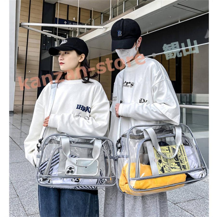 ボストンバッグ レディース メンズ バッグ カバン ボストン 透明 透明