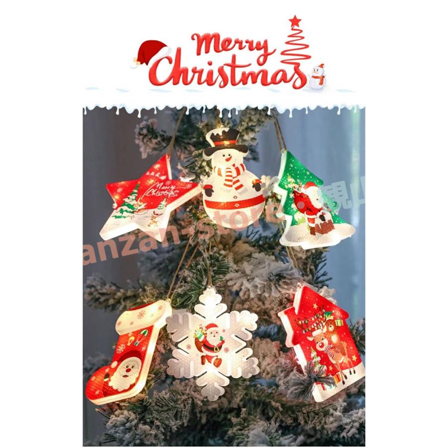 クリスマス オーナメント セット LED付き クリスマス 飾り 6個 スノーマン クリスマスツリー装飾品 クリスマスパーティー飾り 可愛い｜kanzan-store｜02