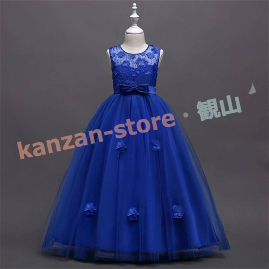 ドレス 子供 女の子 結婚式 発表会 チュールスカート フォーマル ロングドレス ワンピース ノースリーブ リボンドレス パーティードレス | ブランド登録なし | 10