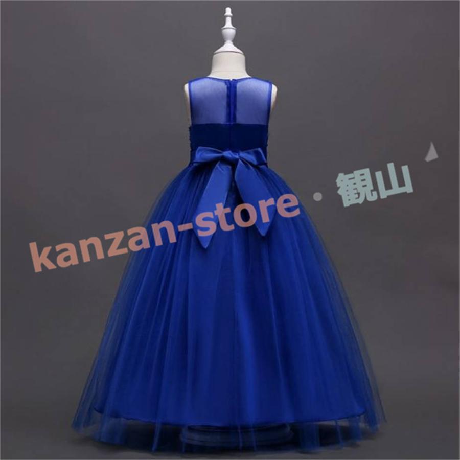 ドレス 子供 女の子 結婚式 発表会 チュールスカート フォーマル ロングドレス ワンピース ノースリーブ リボンドレス パーティードレス | ブランド登録なし | 11