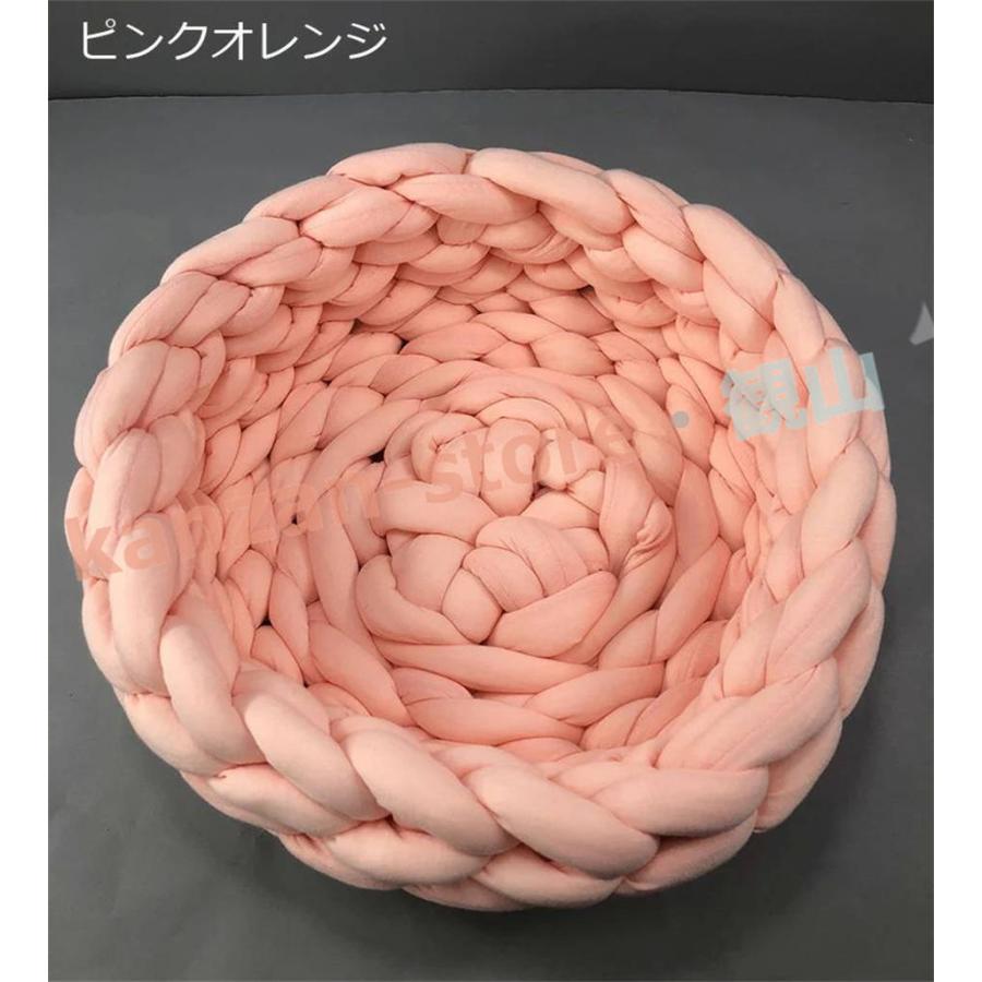 チャンキーニット 毛糸 編み物 寝具 ひざ掛け 直径約45cm ペットベッド チャンキーニット 編み 犬 ベッド 小型 中型犬用 猫用ベッド 犬｜kanzan-store｜06