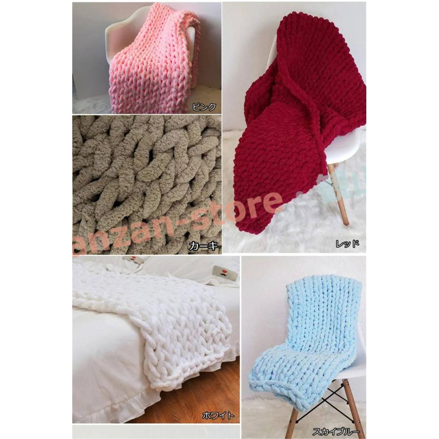 チャンキーニット 毛糸 編み物 寝具 ひざ掛け 100x100cm 100x120cm