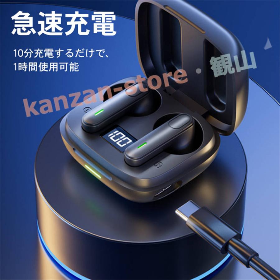 Bluetooth5.3 ブルートゥース イヤホン ワイヤレスイヤホン iPhone Android マイク付き 自動ペア 小型軽量 通話機能｜kanzan-store｜13