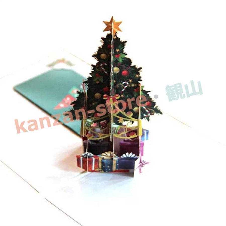 クリスマス 飾り クリスマスツリー クリスマス ポップアップカード 3Dグリーティングカード 封筒付き 3d クリスマスカード 立体カード 3D｜kanzan-store｜05