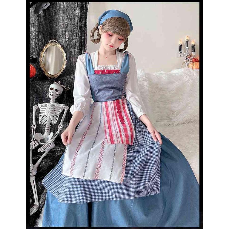 ハロウィン コスプレ 】メイド服 衣装 アリス ロングワンピース ハロウィン コスプレ 】メイド服 衣装 アリス ロングワンピース