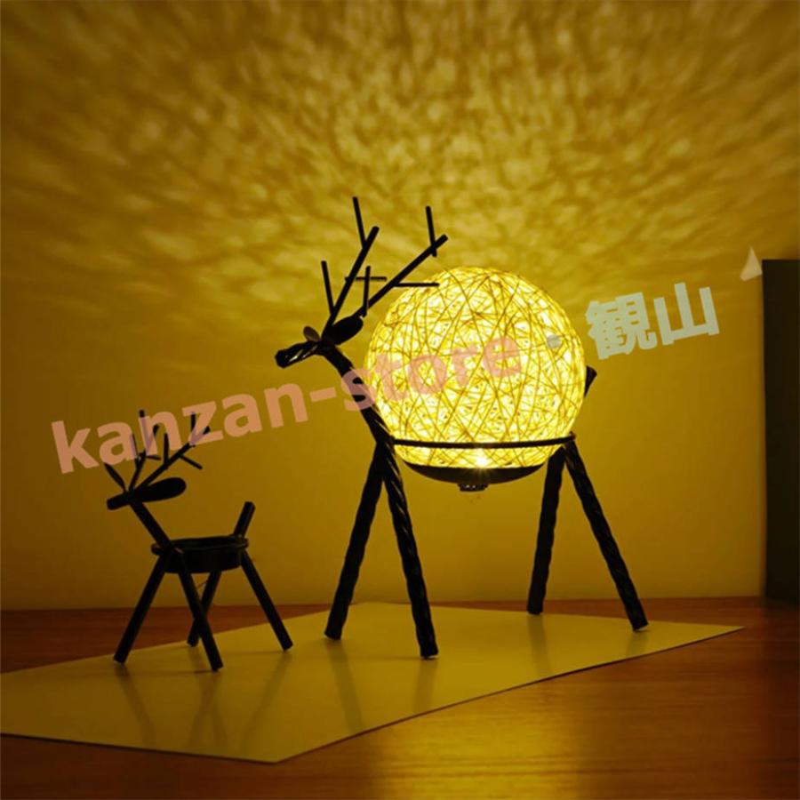 ラタン星のデスクランプ、夜の光 テーブルランプ おしゃれ 北欧 ガラス アンティーク調 タッチ