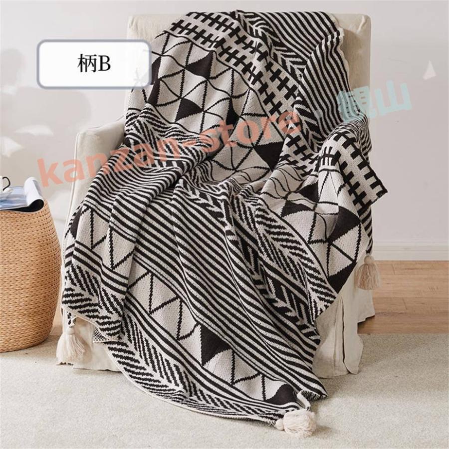 ブランケット フリンジ付き ボヘミアン 膝掛 毛布 フリンジ