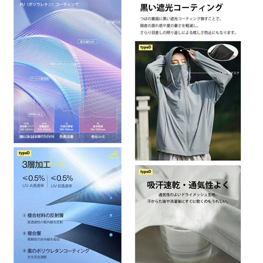 UV パーカー 指穴 UVカット ラッシュガード サンバイザー マウンテン