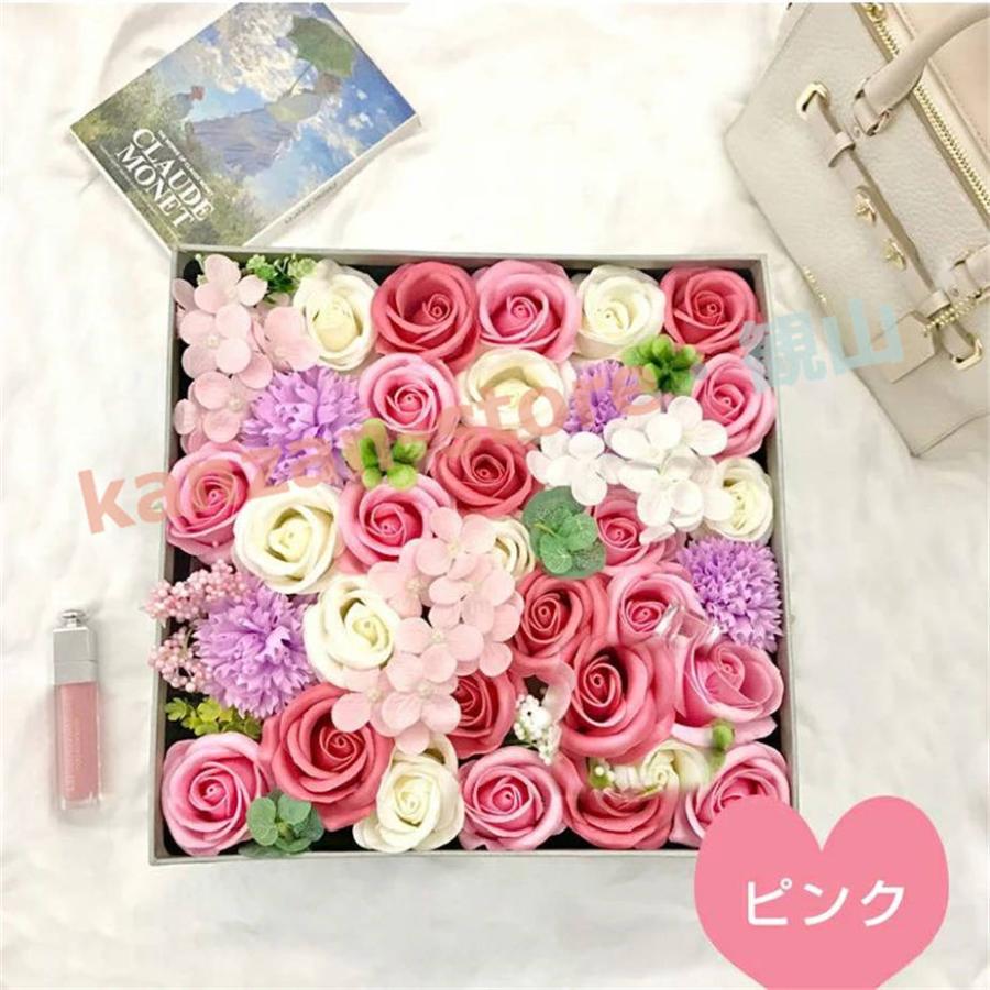 豪華ボックスフラワー ソープフラワー 造花 お花 ギフト フラワー