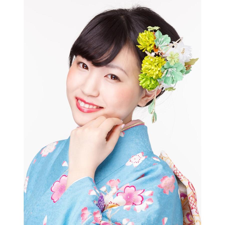 ランキング１位受賞 成人式 髪飾り 成人式の髪飾り 5点セット 緑 グリーン ダリア Uピン 髪留め ヘアアクセサリー 袴 浴衣 着物 振袖 卒業式 和装 爆売り Carlavista Com